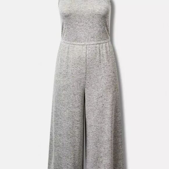 torrid Pants - Torrid Gray Wide Leg Lounge Jumpsuit | Super Soft Plush Knit | Size 4 (26/28)